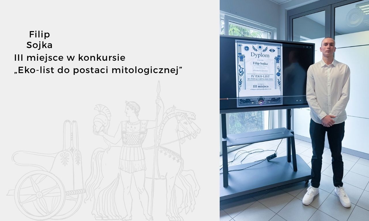 Filip Sojka - laureat III miejsca w konkursie literackim