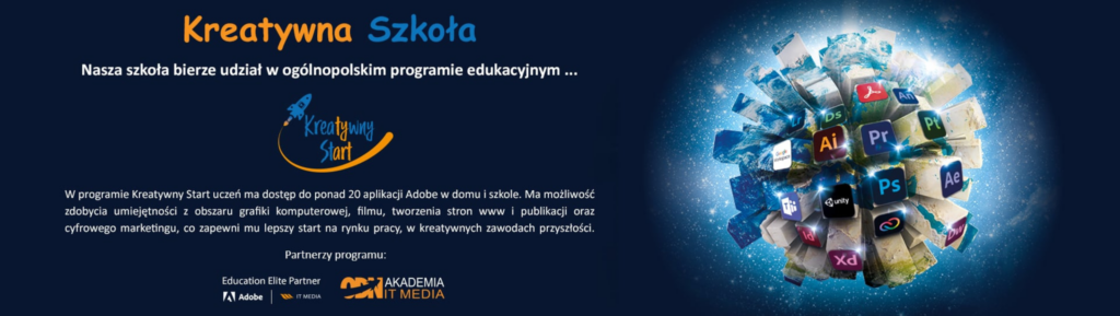 baner kreatywna szkoła - program adobe