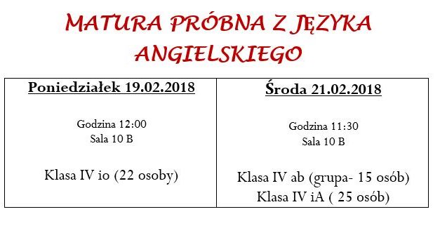 Matura próbna z języka angielskiego