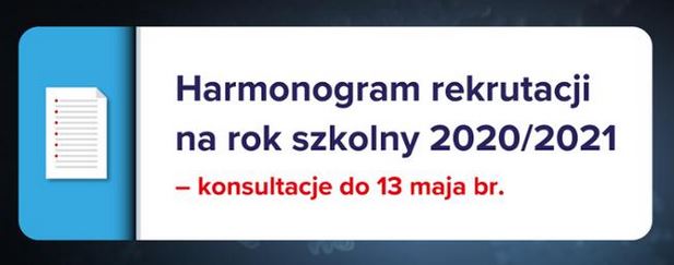 Harmonogram rekrutacji na rok szkolny 2020/2021 (!!!) PROJEKT (!!!)