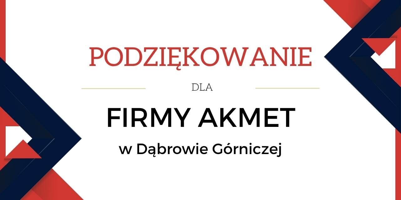 Podziękowanie dla firmy AKMET